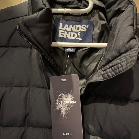 Lands End Black Puffer Vest with tags - Picture 2 of 3